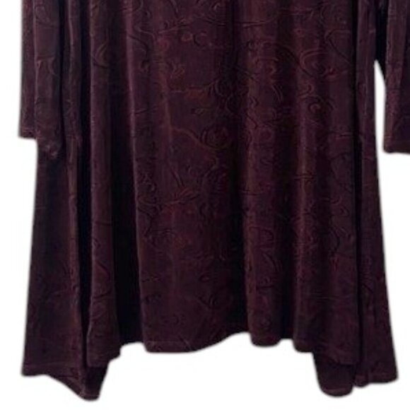 Coldwater Creek Burgundy Paisley Printed Long Straight Open Cardigan XL - Picture 6 of 11